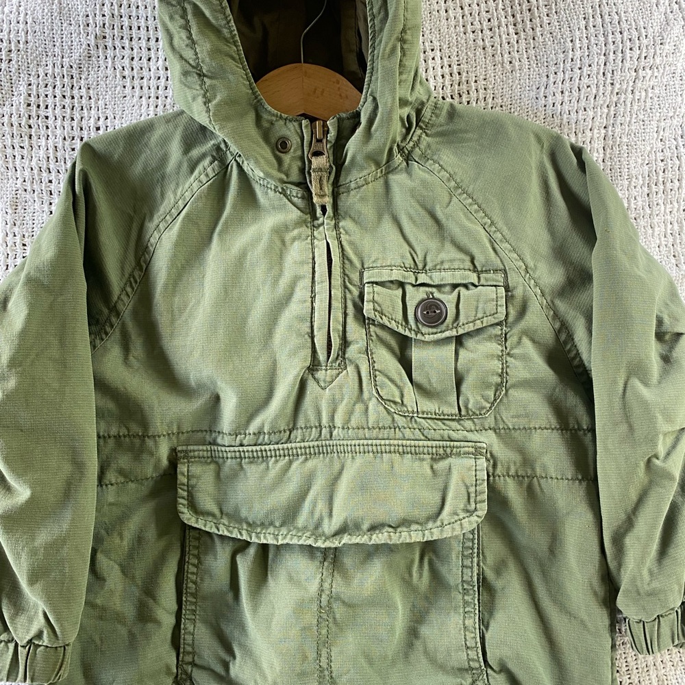 GAP Kids Olive Green Hooded Pullover Jacket